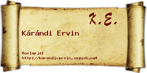 Kárándi Ervin névjegykártya